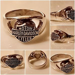 Harley Davidson Master's Hands Sterling Ring 9